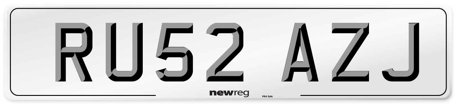 RU52 AZJ Number Plate from New Reg